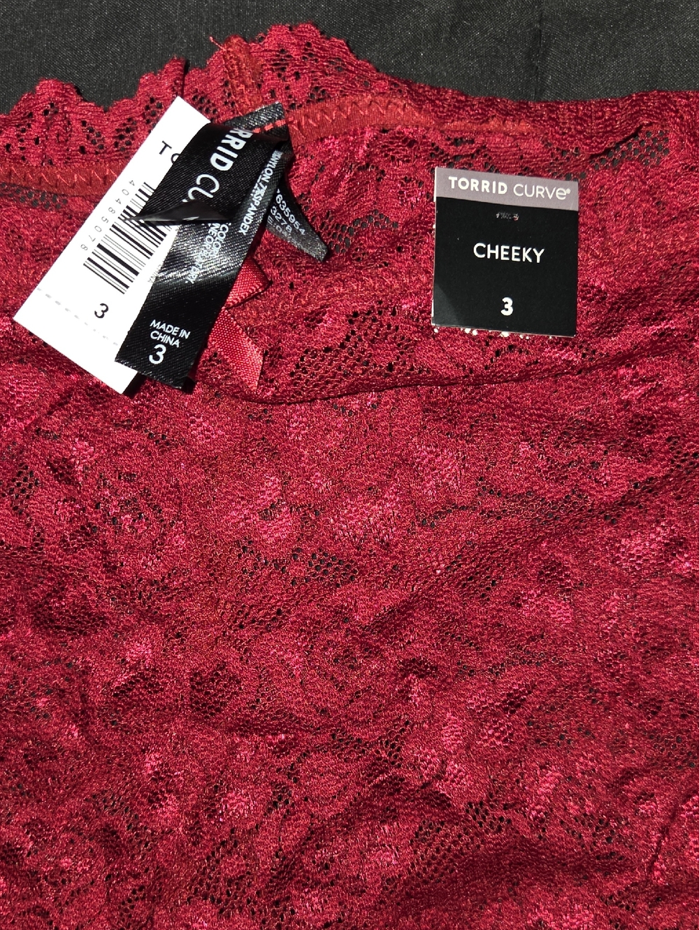 torrid Curve Cheeky Lace Panty in Wine Red